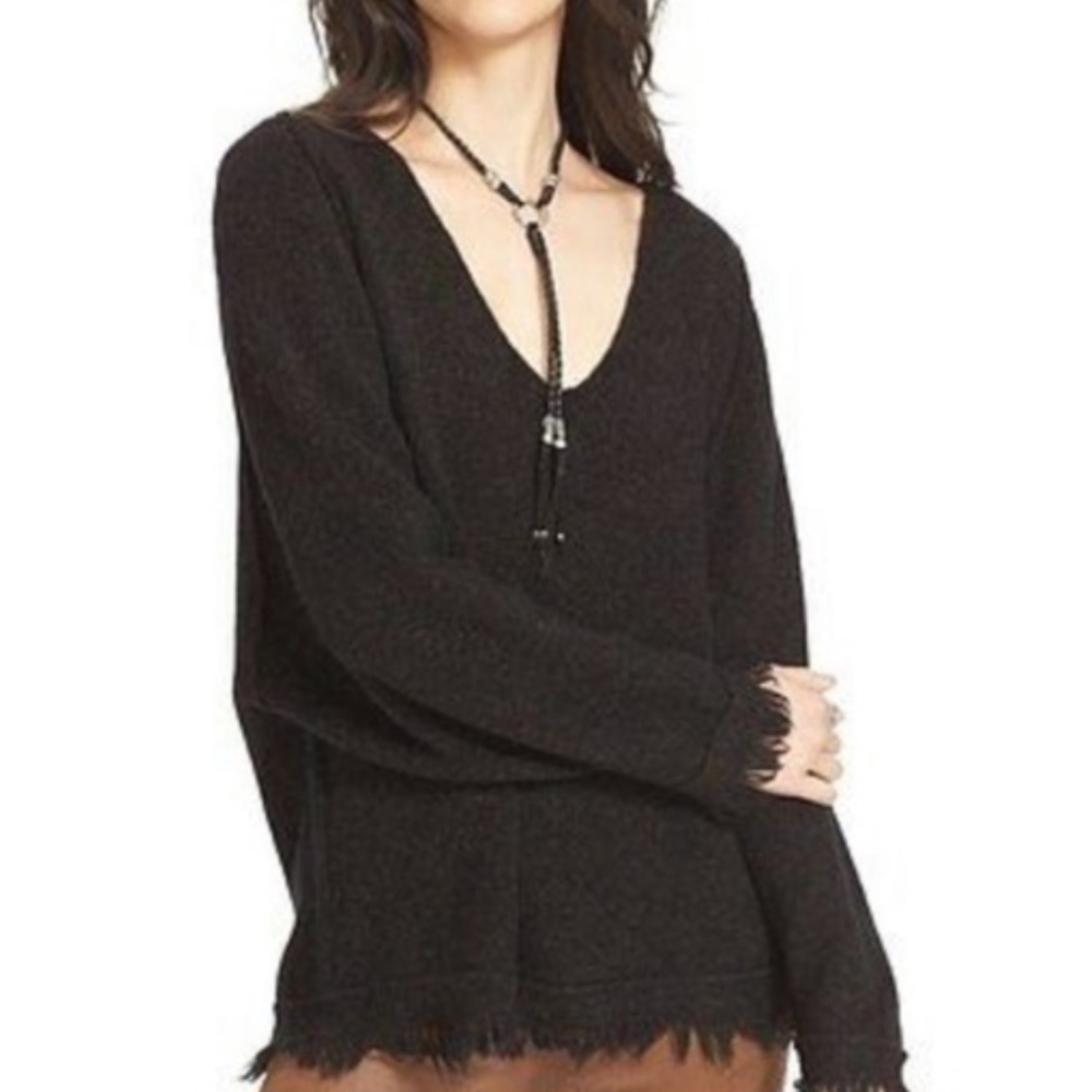 SOLD RARE Free People Fringe Trim Sweater